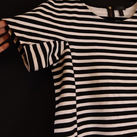 J. Crew Black & White Striped T-Shirt Shift Dress - Picture 7 of 10